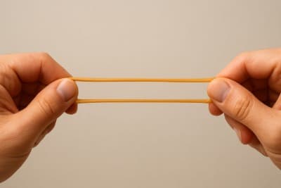 고무줄이 늘어나는 이유는 무엇입니까?
