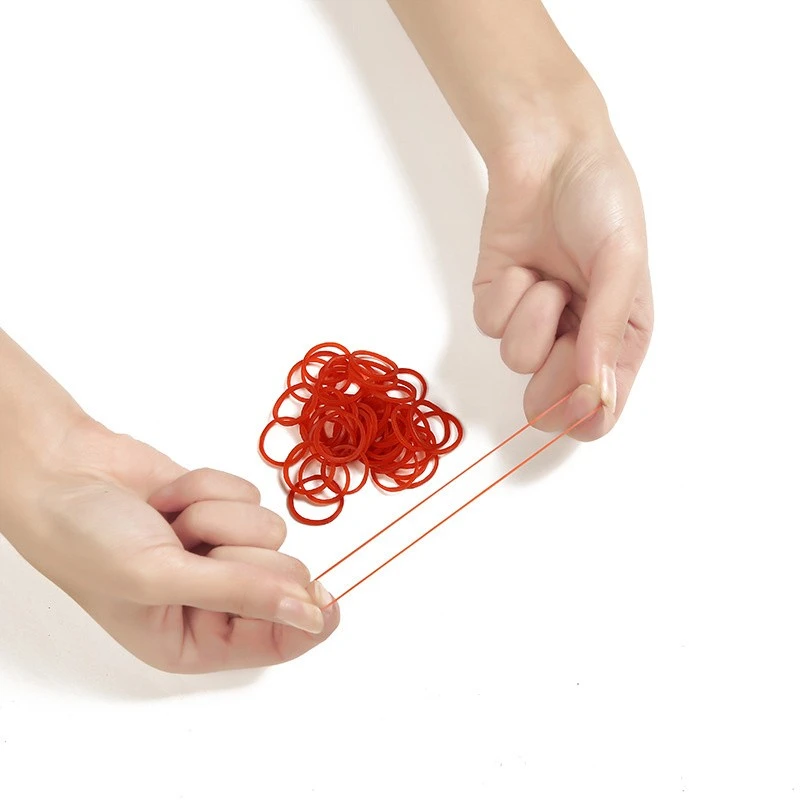 Eco-Friendly Non-Toxic Red Rubber Bands Pouch